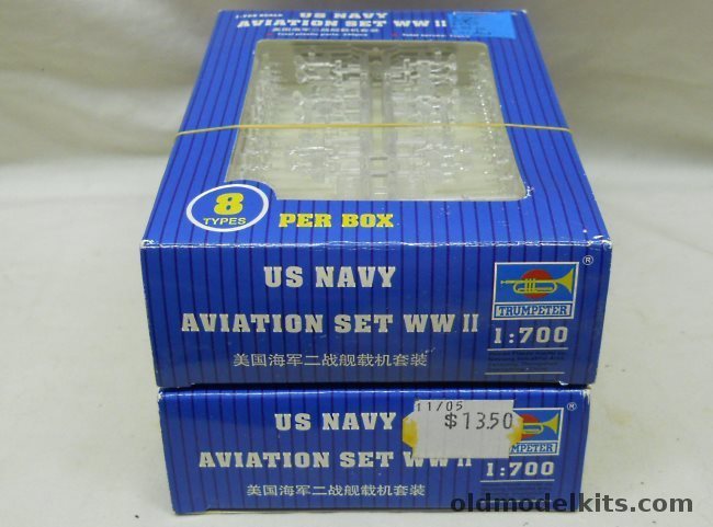 Trumpeter 1/700 Two US Navy Aviation Sets / 12 TBF Avengers / 12 F6F Hellcats / 11 F4U Corsairs / 12 SB2C Helldivers / 8 B-25 Mitchells, 03418 plastic model kit